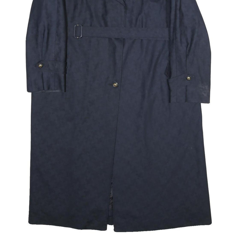 Womens Navy Blue Plain Acrylic Blend Button Jacket M Classic Regular Fit