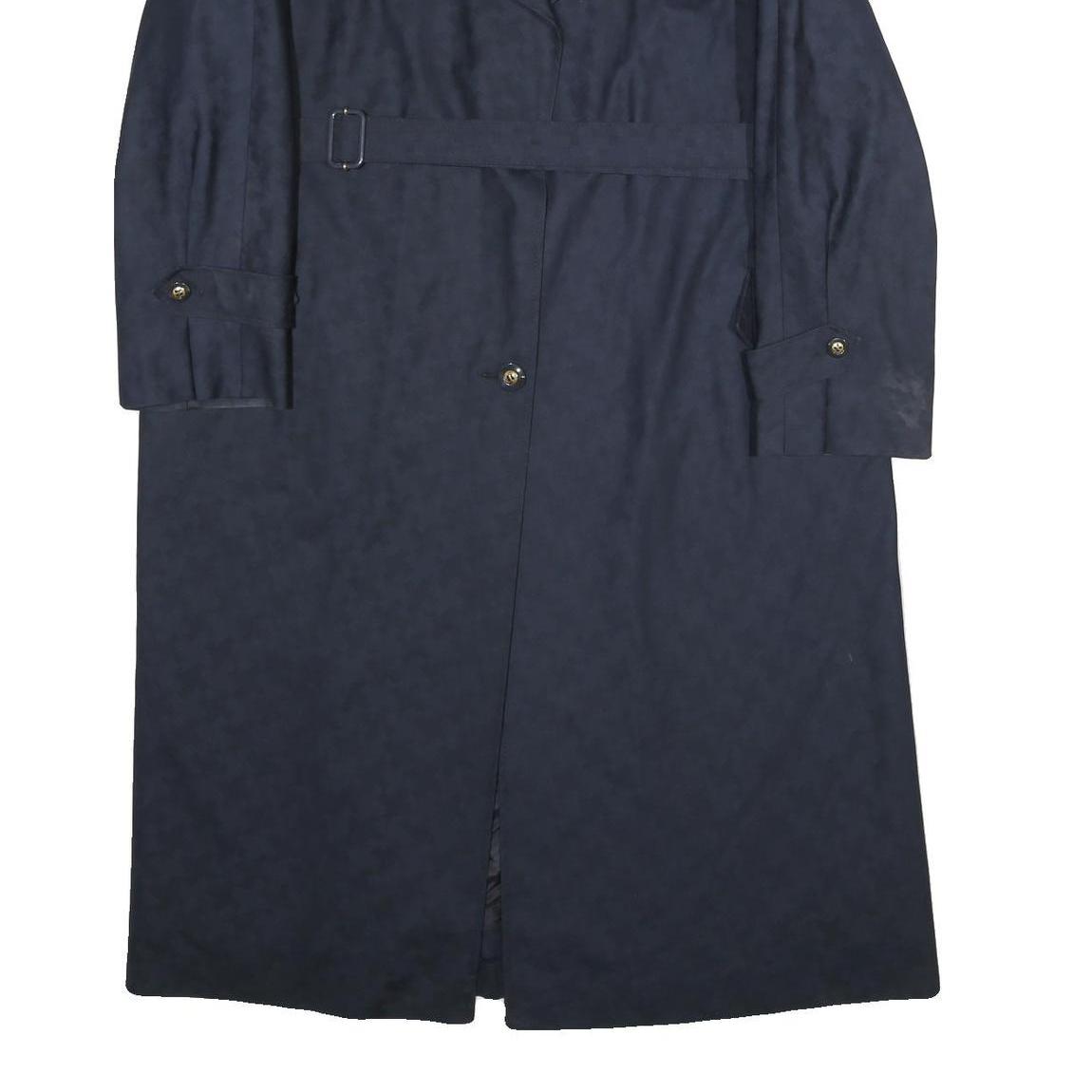 Womens Navy Blue Plain Acrylic Blend Button Jacket M Classic Regular Fit