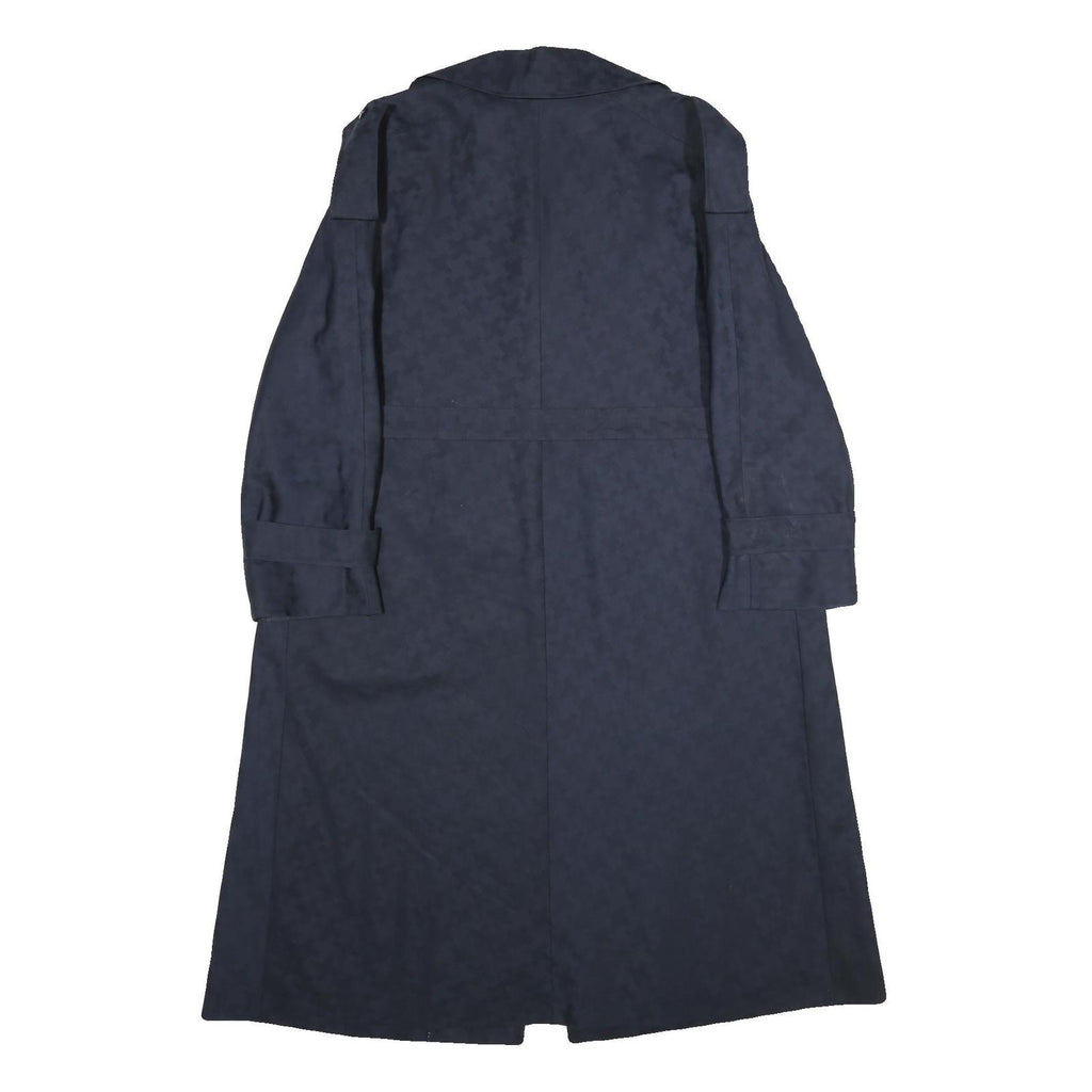 Womens Navy Blue Plain Acrylic Blend Button Jacket M Classic Regular Fit