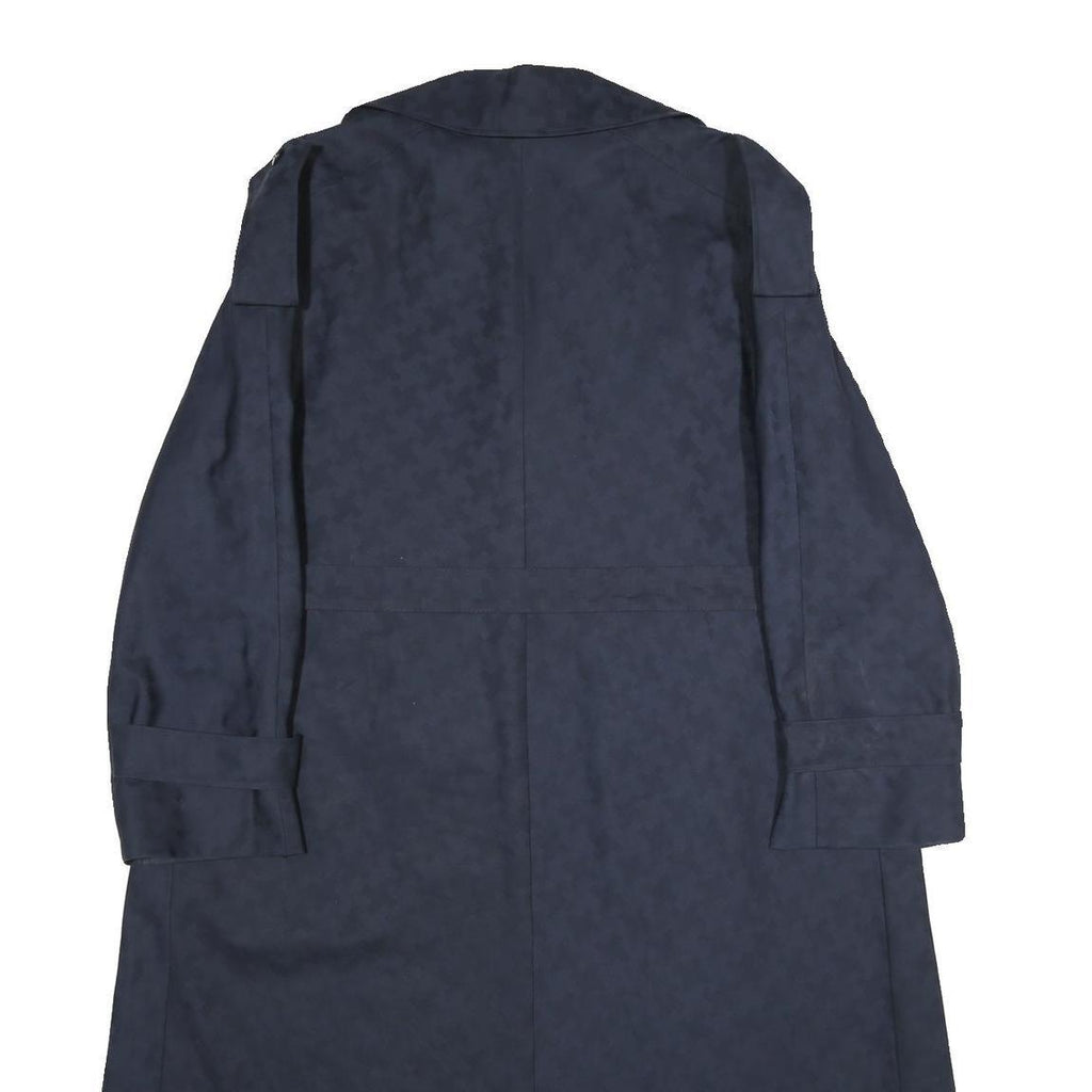 Womens Navy Blue Plain Acrylic Blend Button Jacket M Classic Regular Fit