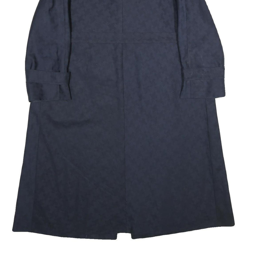 Womens Navy Blue Plain Acrylic Blend Button Jacket M Classic Regular Fit