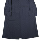 Womens Navy Blue Plain Acrylic Blend Button Jacket M Classic Regular Fit