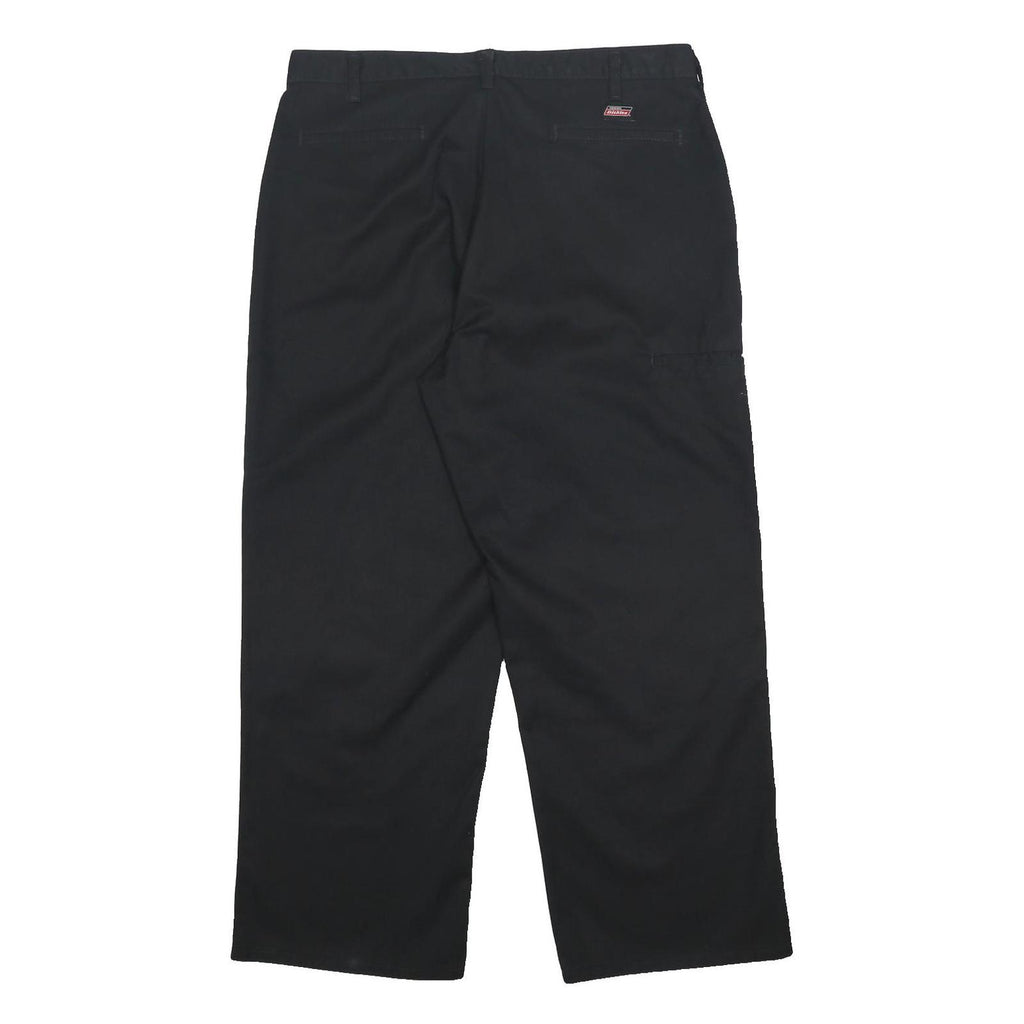 DICKIES Mens Cotton Blend Black Relaxed Straight Trousers W38 L30 Workwear