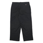 DICKIES Mens Cotton Blend Black Relaxed Straight Trousers W38 L30 Workwear
