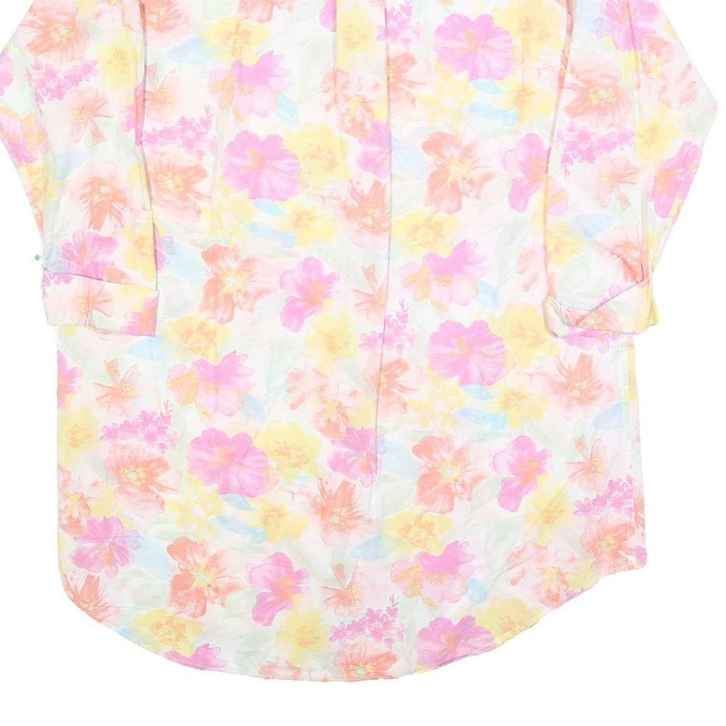 LAUREN RALPH LAUREN Womens Cream Floral Day Cotton Blend Shirt Dress M Casual