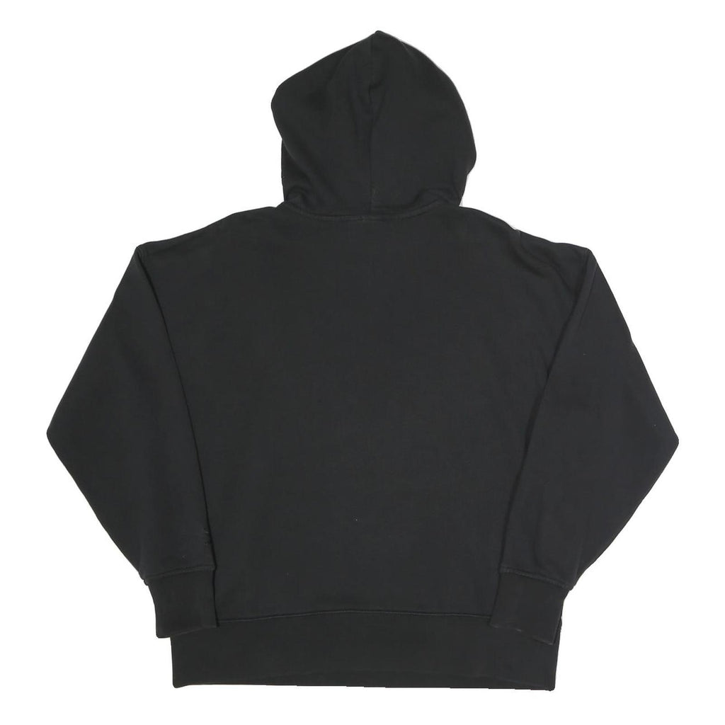 ADIDAS Womens Black Multi Colour Logo ¼ Zip Hoodie UK 6 Cotton Blend