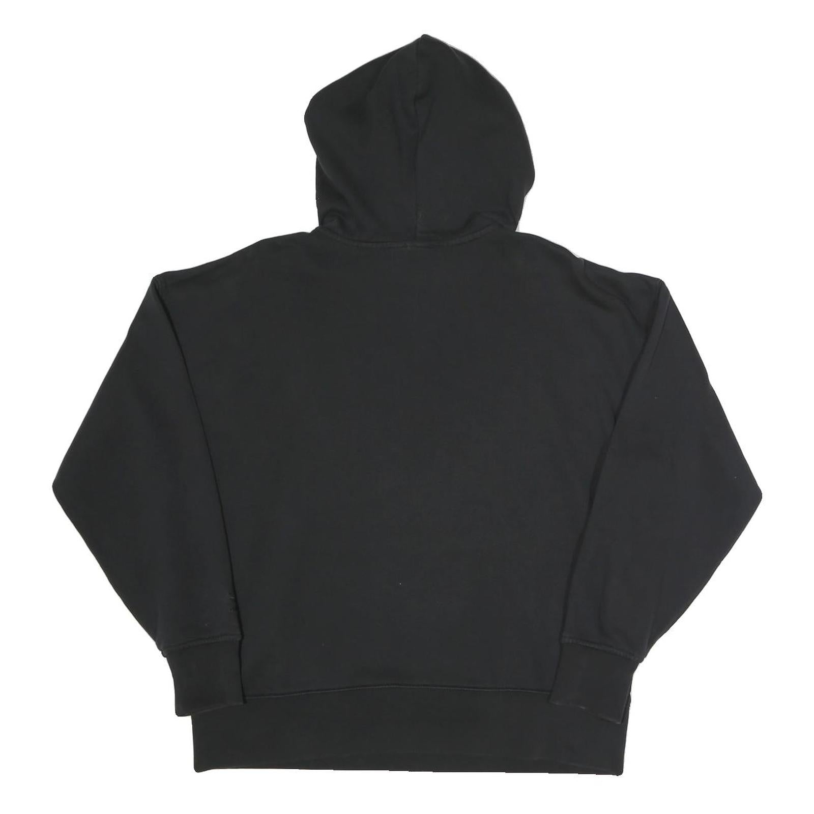 ADIDAS Womens Black Multi Colour Logo ¼ Zip Hoodie UK 6 Cotton Blend