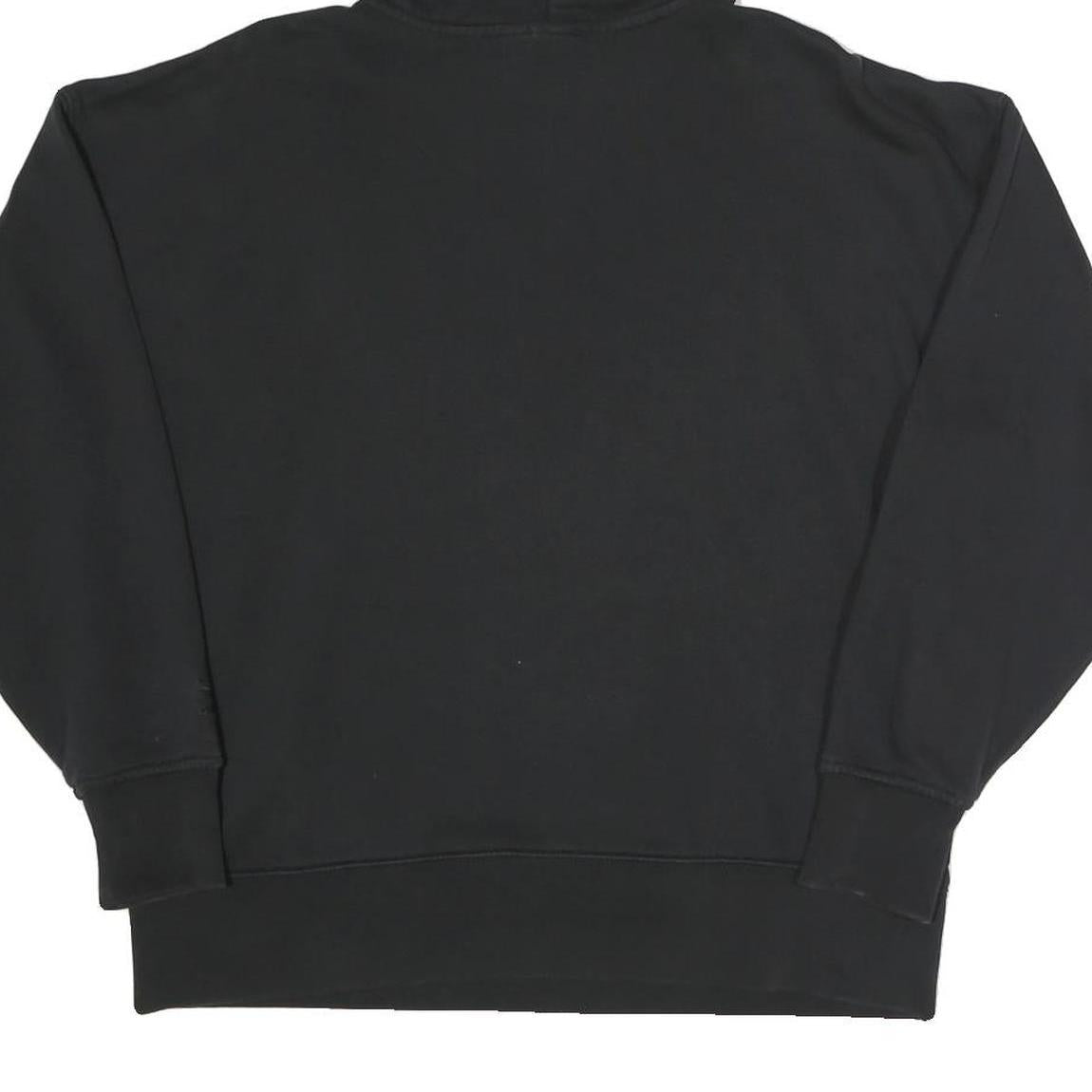 ADIDAS Womens Black Multi Colour Logo ¼ Zip Hoodie UK 6 Cotton Blend