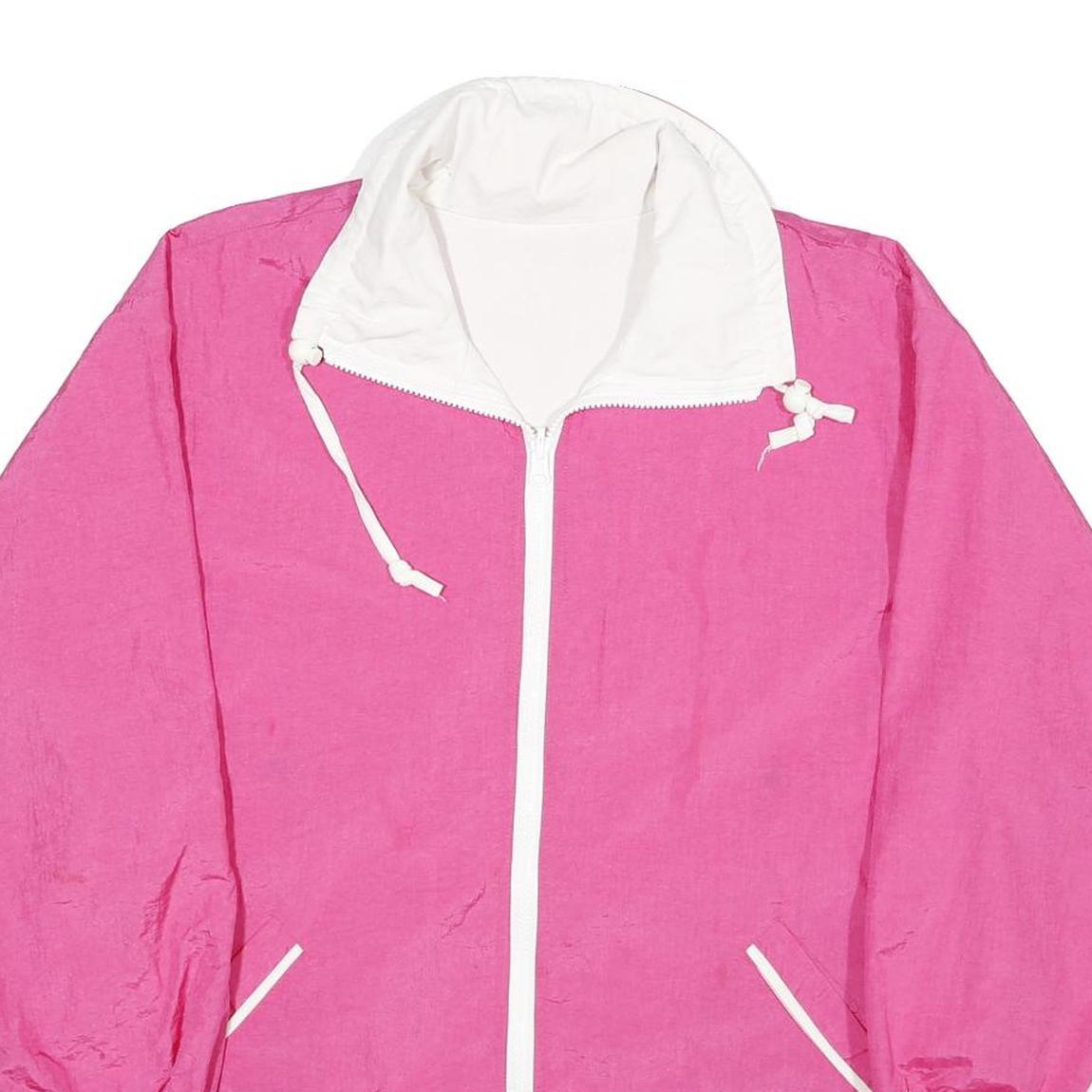 CABIN CREEK Womens Pink & White Zip Up Jacket M Polyester Blend Plain