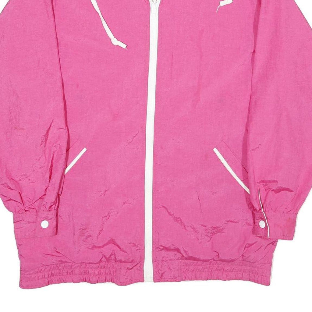 CABIN CREEK Womens Pink & White Zip Up Jacket M Polyester Blend Plain