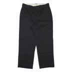 DICKIES Mens Cotton Blend Black Relaxed Straight Trousers W33 L27 Workwear Zip
