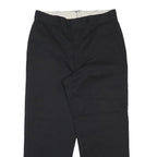 DICKIES Mens Cotton Blend Black Relaxed Straight Trousers W33 L27 Workwear Zip