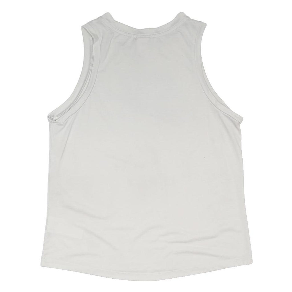 NIKE Mens White Vest M Sleeveless Crew Neck Cotton Blend Casual Gymwear