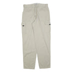 MG COMPANY Mens Cotton Blend Beige Relaxed Cargo Trousers W34 L34 Casual