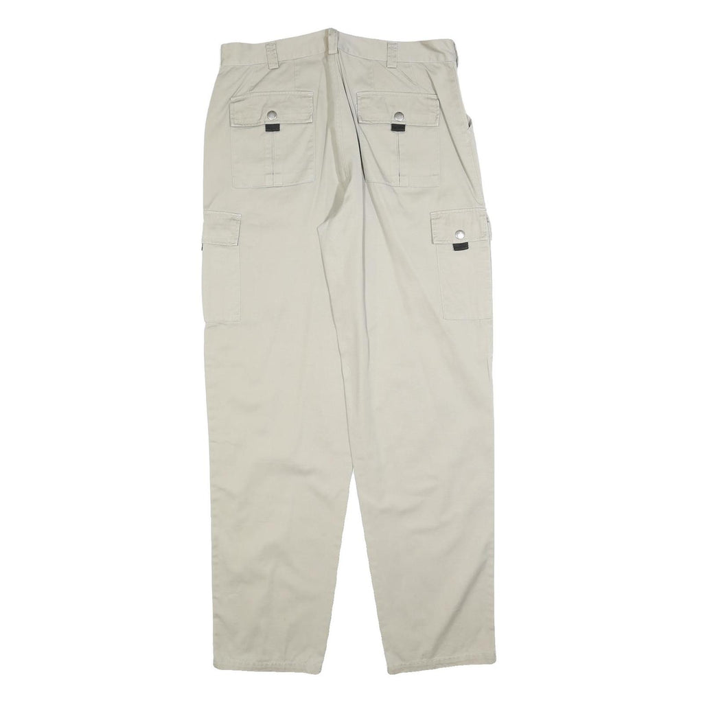 MG COMPANY Mens Cotton Blend Beige Relaxed Cargo Trousers W34 L34 Casual
