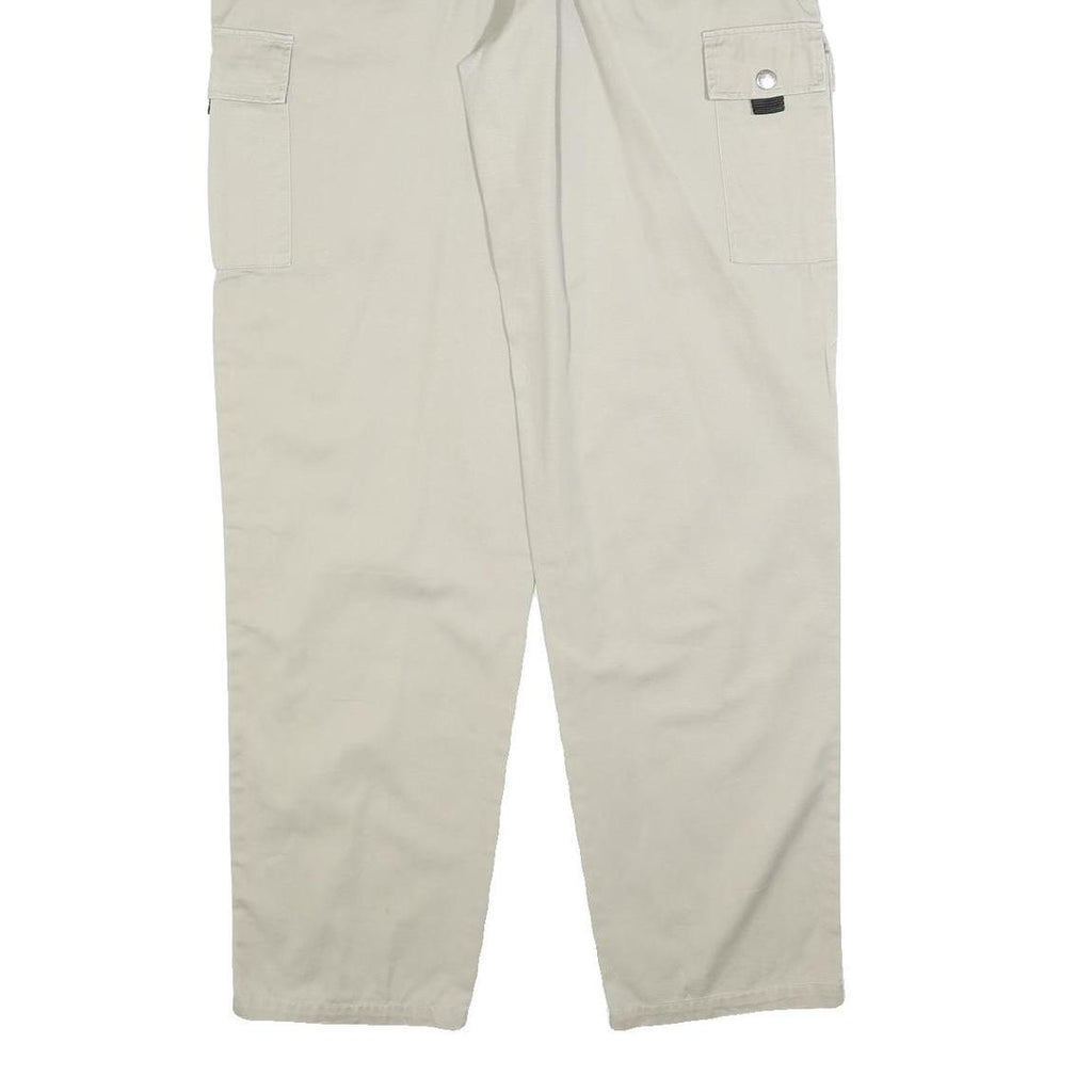 MG COMPANY Mens Cotton Blend Beige Relaxed Cargo Trousers W34 L34 Casual