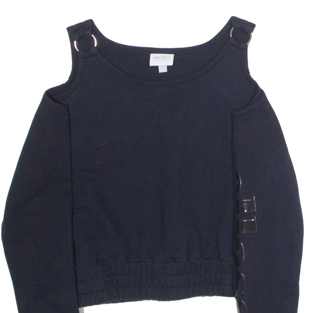 ELLESSE Womens Sweatshirt Black UK 6