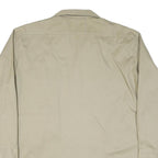 DICKIES Mens Beige Cotton Blend Long Sleeve Shirt L Workwear Utility Casual