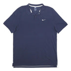 NIKE Mens Navy Blue Polo Shirt XL Cotton Short Sleeve Basic Sportswear