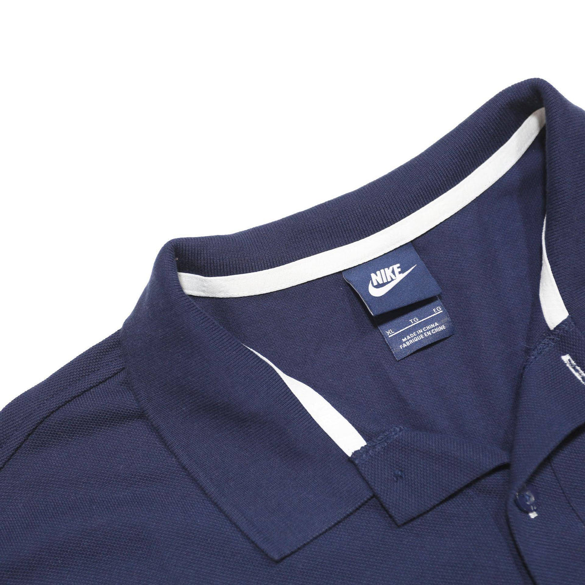 NIKE Mens Navy Blue Polo Shirt XL Cotton Short Sleeve Basic Sportswear