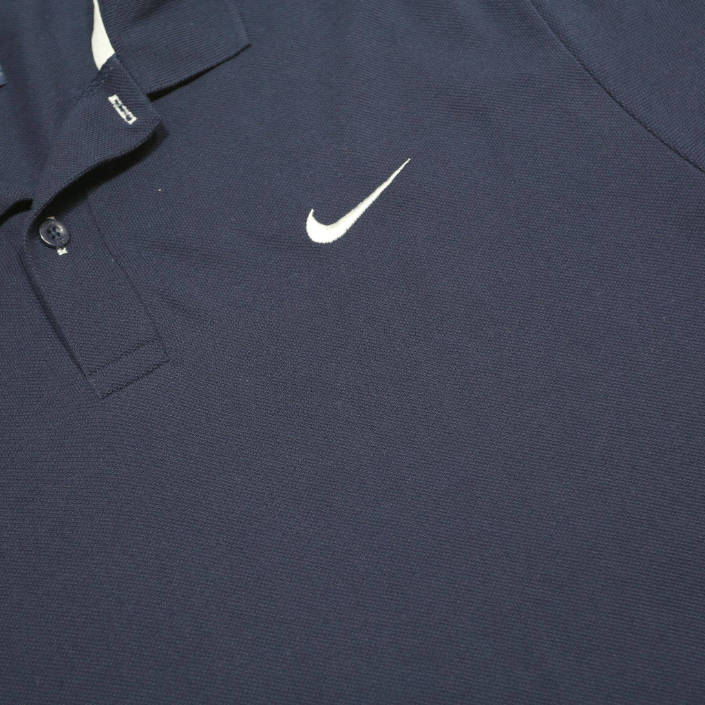 NIKE Mens Navy Blue Polo Shirt XL Cotton Short Sleeve Basic Sportswear