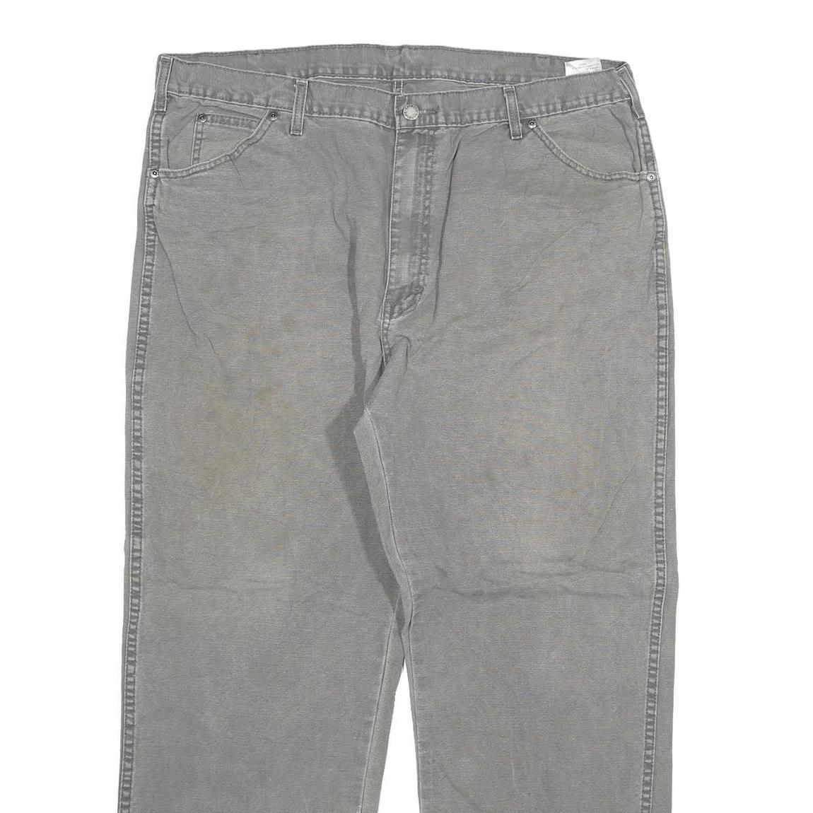 DICKIES Mens Jeans Grey Regular Straight Denim W40 L30 Workwear Utility