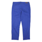 TOMMY HILFIGER Womens Cotton Blend Blue Slim Trousers W32 L26 Zip Casual Slim