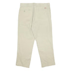 DICKIES Mens Cotton Blend Beige Classic Straight Trousers W38 L29 Workwear Zip