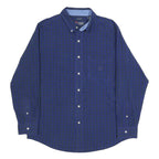 CHAPS Mens Blue & Green Check Shirt M Button Down Long Sleeve Casual Cotton