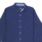 CHAPS Mens Blue & Green Check Shirt M Button Down Long Sleeve Casual Cotton