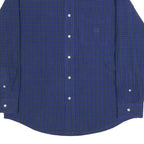 CHAPS Mens Blue & Green Check Shirt M Button Down Long Sleeve Casual Cotton