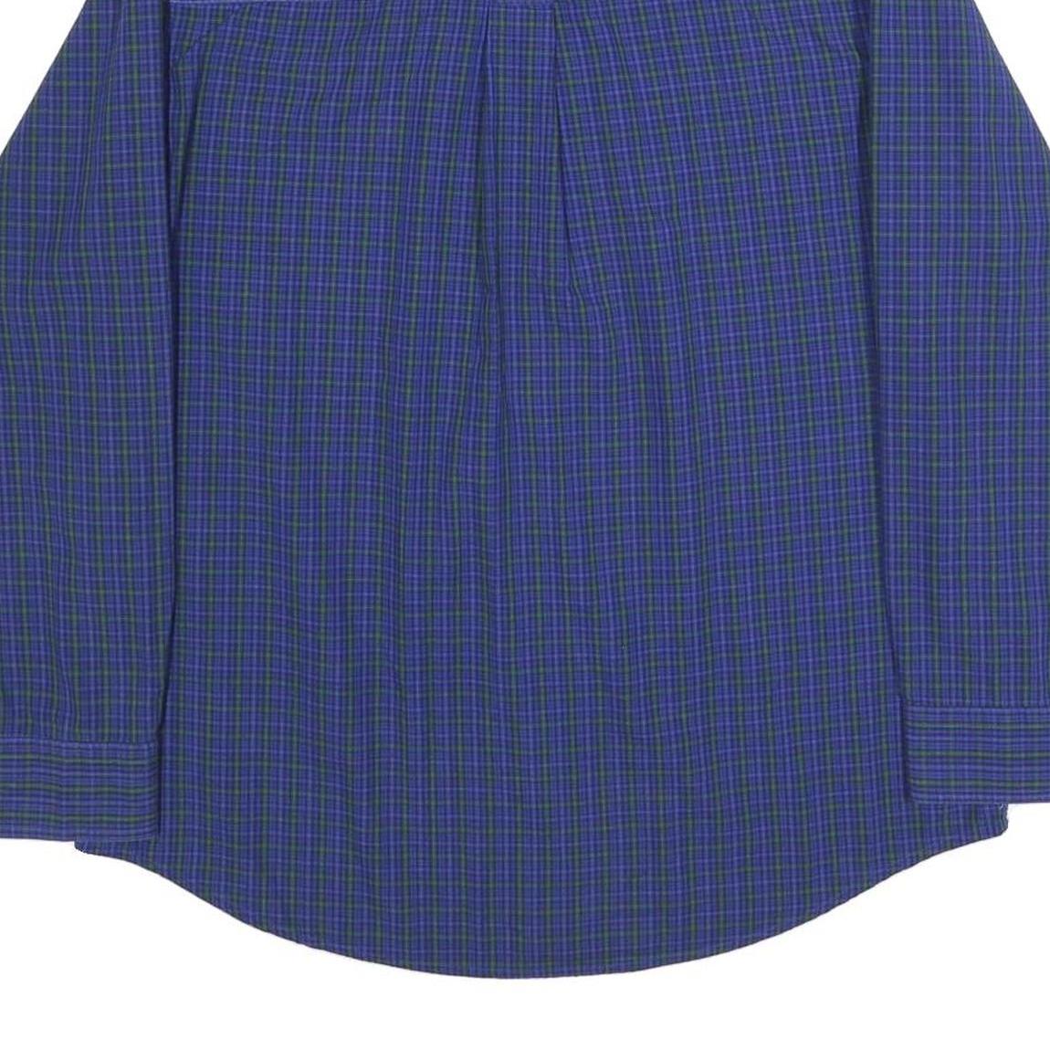 CHAPS Mens Blue & Green Check Shirt M Button Down Long Sleeve Casual Cotton