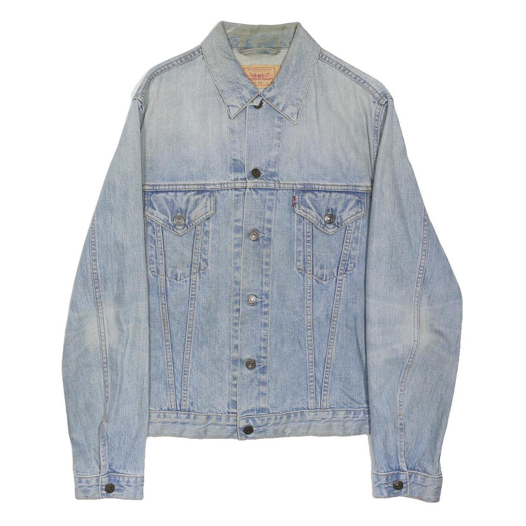 LEVI'S Womens Blue Denim Jacket L Cotton Blend Button Front Classic Fit Casual