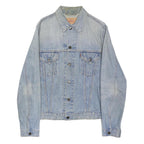 LEVI'S Womens Blue Denim Jacket L Cotton Blend Button Front Classic Fit Casual