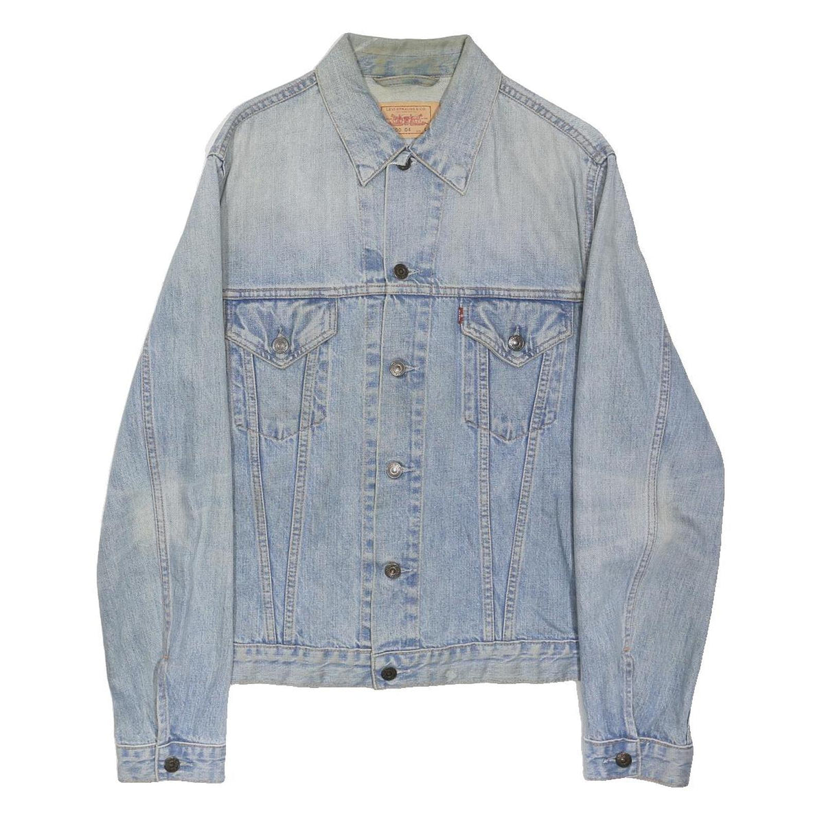 LEVI'S Womens Blue Denim Jacket L Cotton Blend Button Front Classic Fit Casual