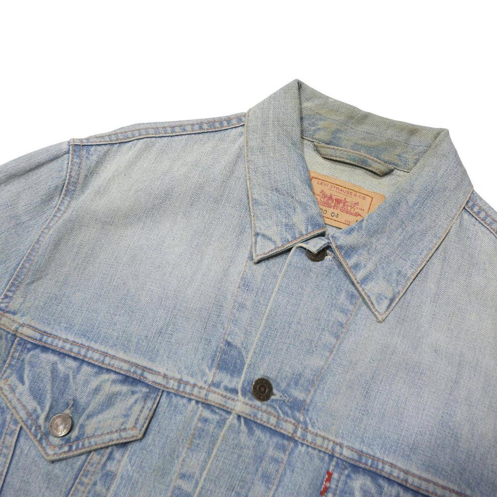LEVI'S Womens Blue Denim Jacket L Cotton Blend Button Front Classic Fit Casual