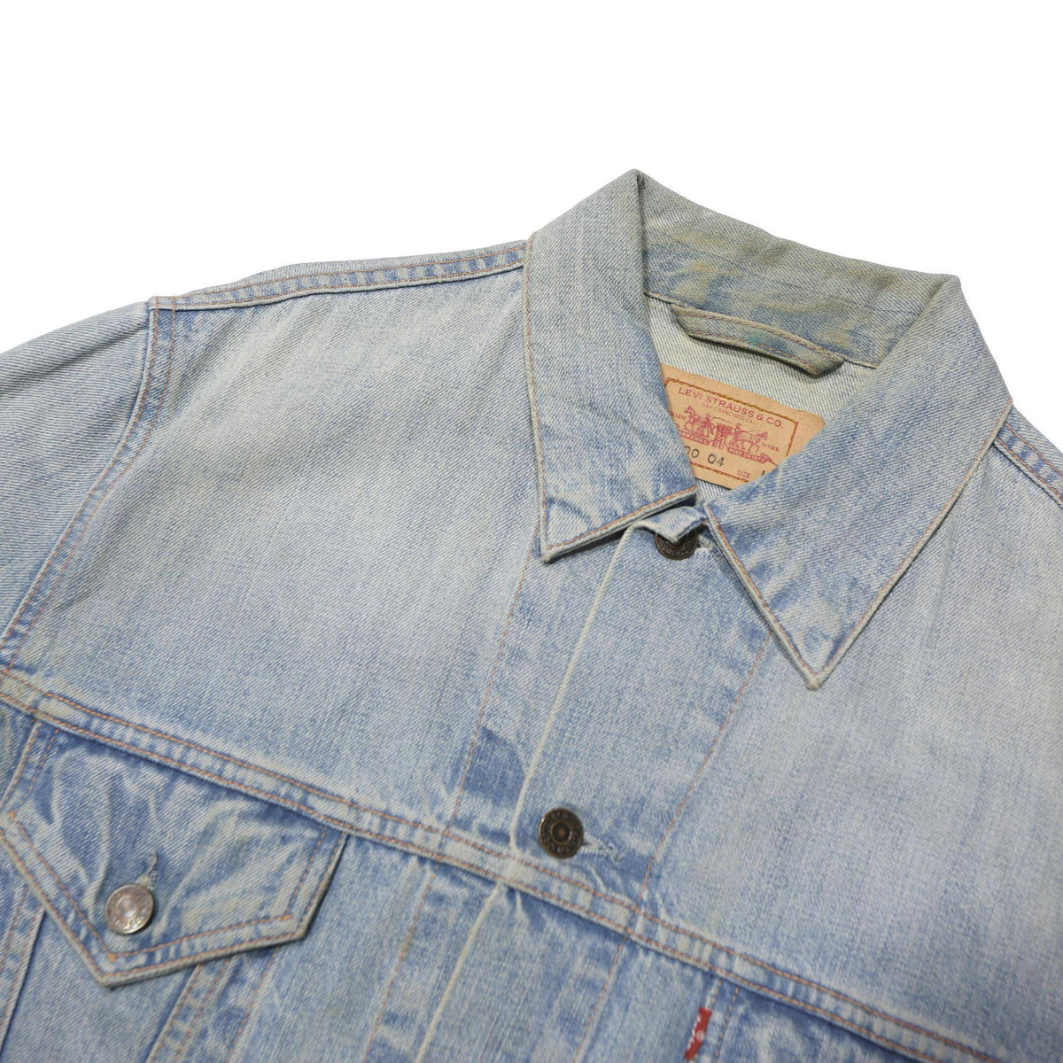 LEVI'S Womens Blue Denim Jacket L Cotton Blend Button Front Classic Fit Casual