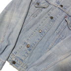 LEVI'S Womens Blue Denim Jacket L Cotton Blend Button Front Classic Fit Casual