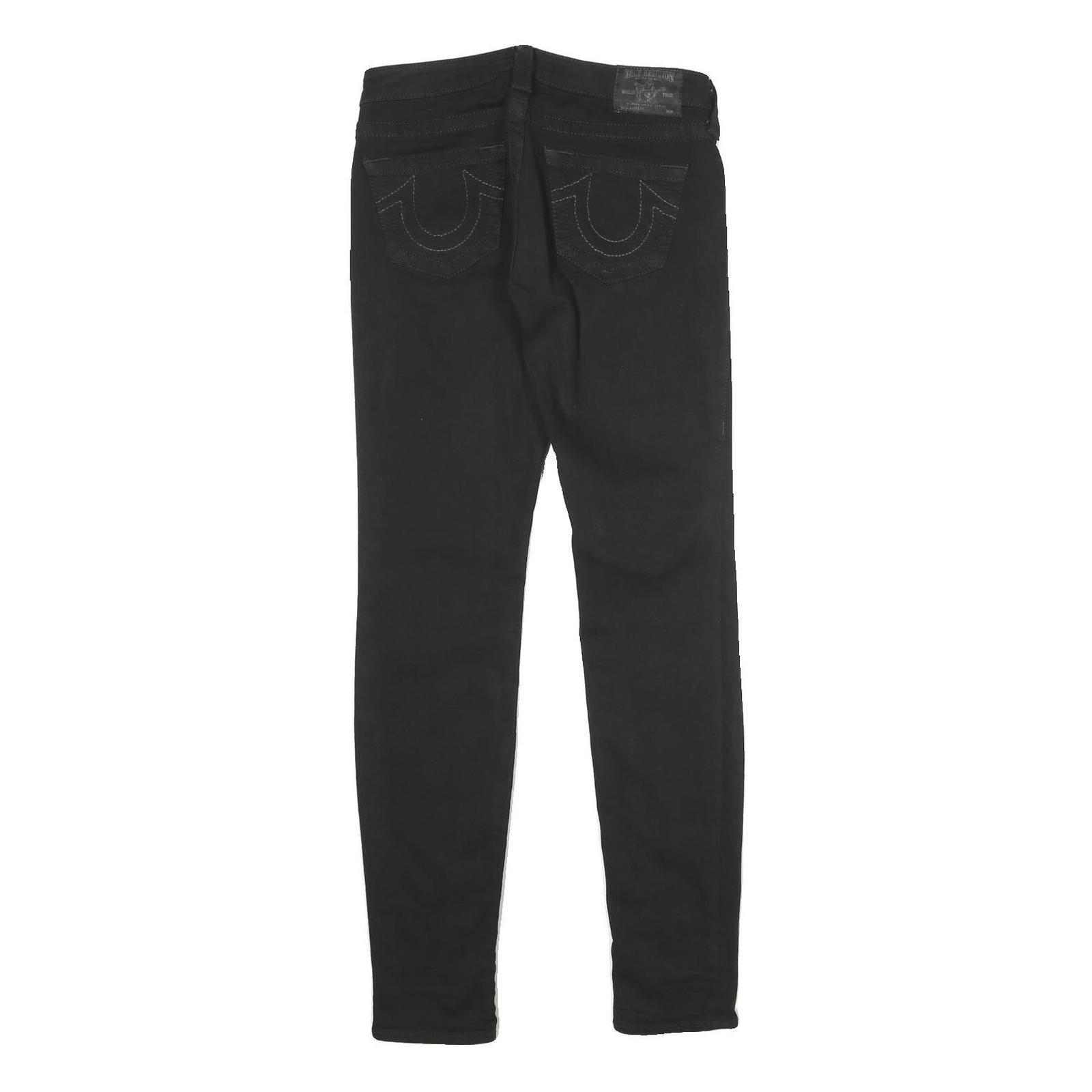 TRUE RELIGION Womens Jeans Black Slim Skinny Denim W26 L32 Classic Cotton Blend