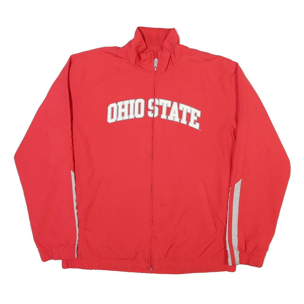 NIKE Mens Red Ohio State Jacket L Polyester Blend Zip Casual Sportswear