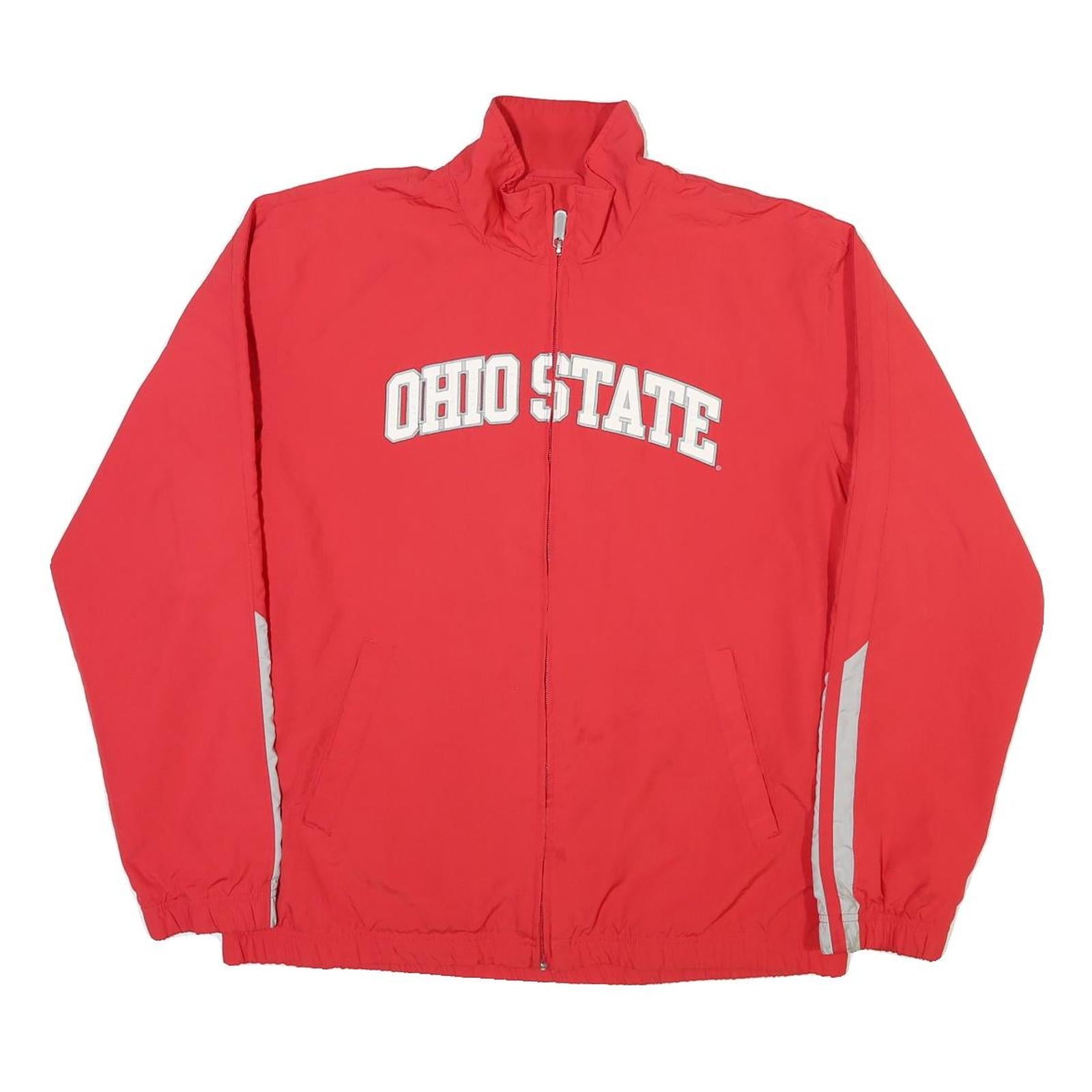 NIKE Mens Red Ohio State Jacket L Polyester Blend Zip Casual Sportswear