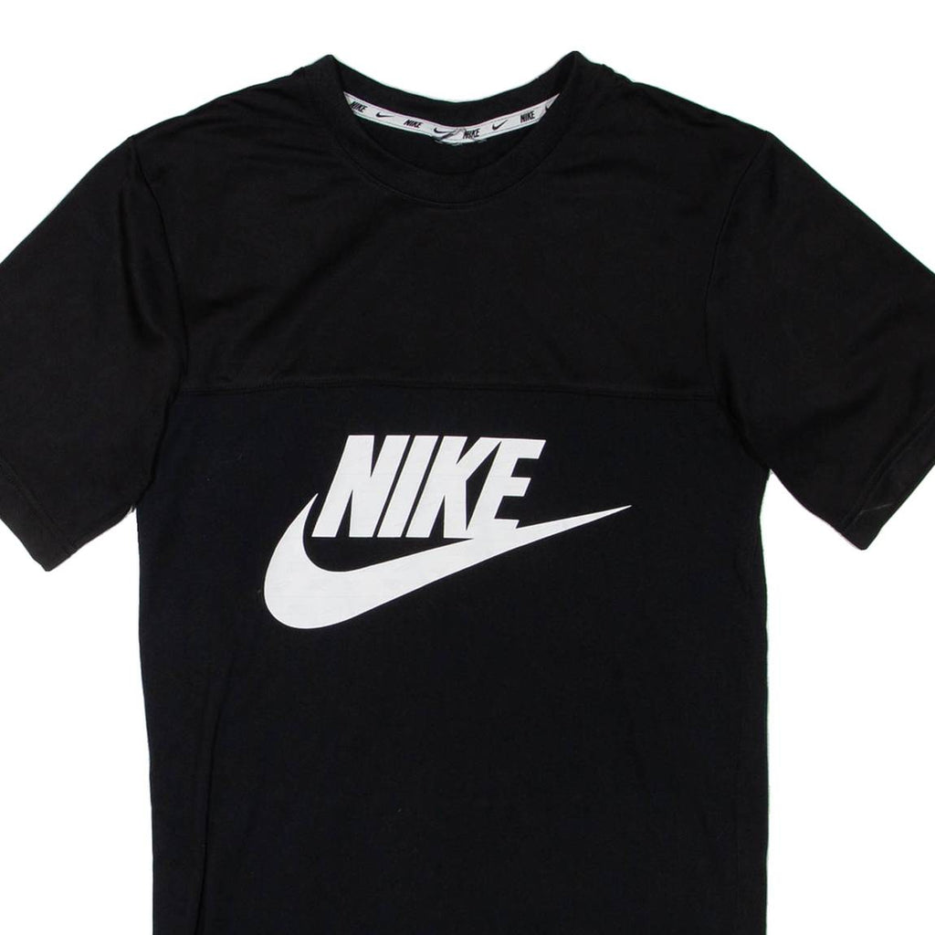NIKE Womens T-Shirt Dress Black Short Sleeve Short S