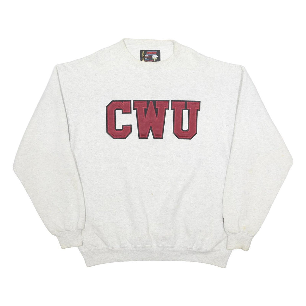 SOFFE Mens Grey CWU Crew Neck XL College Logo Sweatshirt Pullover Cotton Blend