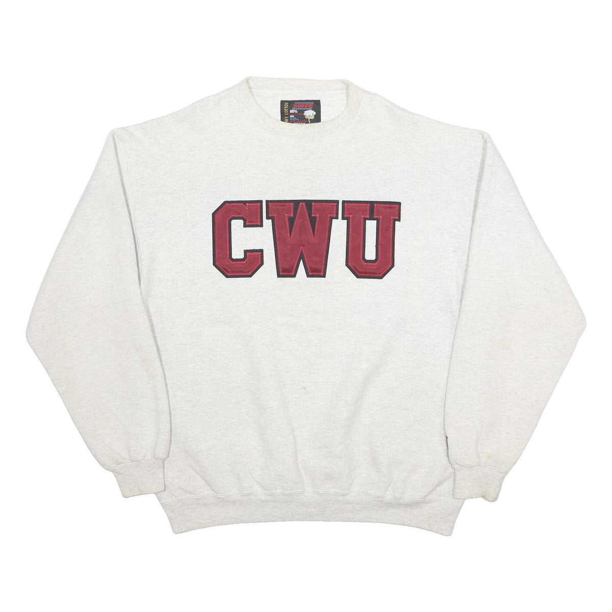 SOFFE Mens Grey CWU Crew Neck XL College Logo Sweatshirt Pullover Cotton Blend