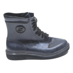 ARMANI JEANS Womens Black Synthetic Ankle Boots UK 4 Lace-Up Casual Style