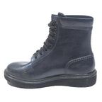 ARMANI JEANS Womens Black Synthetic Ankle Boots UK 4 Lace-Up Casual Style