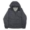THE NORTH FACE Womens Black Outdoor Jacket L Polyester Blend Zip Hooded Plain