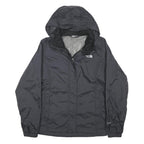 THE NORTH FACE Womens Black Outdoor Jacket L Polyester Blend Zip Hooded Plain