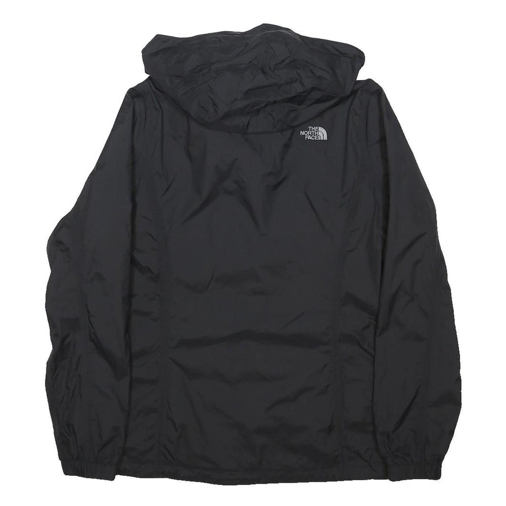 THE NORTH FACE Womens Black Outdoor Jacket L Polyester Blend Zip Hooded Plain