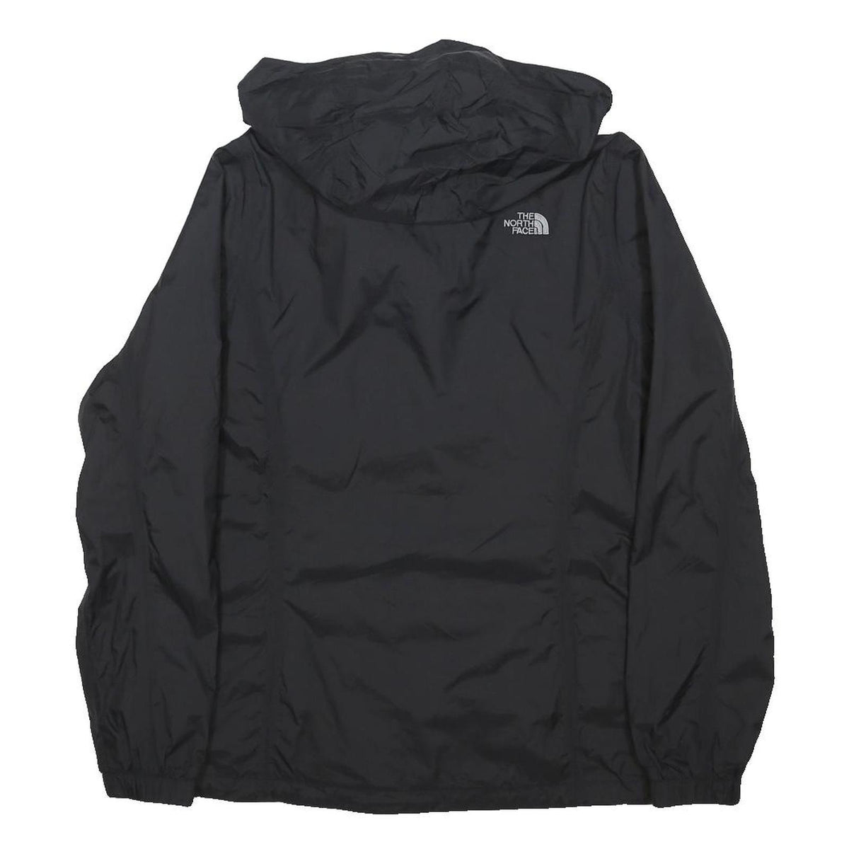 THE NORTH FACE Womens Black Outdoor Jacket L Polyester Blend Zip Hooded Plain